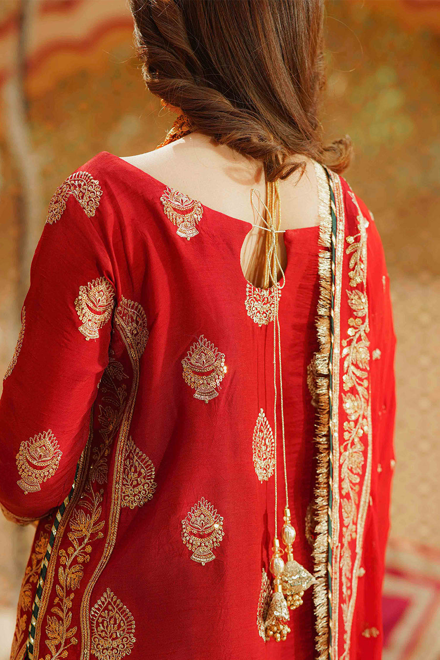 Laal Reddish Maroon Soft Silk Suit with Chiffon Dupatta For Women