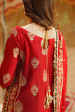 Laal Reddish Maroon Soft Silk Suit with Chiffon Dupatta For Women