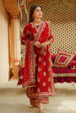 Laal Reddish Maroon Soft Silk Suit with Chiffon Dupatta For Women