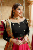 Gulnaz Black, Pink & Orange Lehenga Choli with Net Dupatta For Women