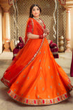 Gulaal Red & Orange Chiffon Lehenga Choli with Net Dupatta For Women
