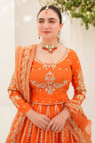 Nayaab Orange Organza Lehenga Choli with Net Dupatta For Women