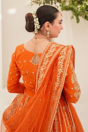 Nayaab Orange Organza Lehenga Choli with Net Dupatta For Women