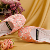 Peach Blossom – Elegant Peach & White Floral Khussas For Women