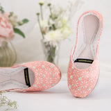 Peach Blossom – Elegant Peach & White Floral Khussas For Women