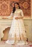 Chand Off-White Chiffon Frock with Silk Lehenga & Dupatta For Women