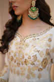 Chand Off-White Chiffon Frock with Silk Lehenga & Dupatta For Women