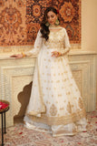 Chand Off-White Chiffon Frock with Silk Lehenga & Dupatta For Women