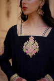 Black Luxury Tussle Silk Shirt & Sharara with Dupatta For Women
