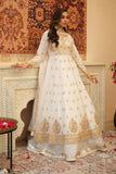 Chand Off-White Chiffon Frock with Silk Lehenga & Dupatta For Women