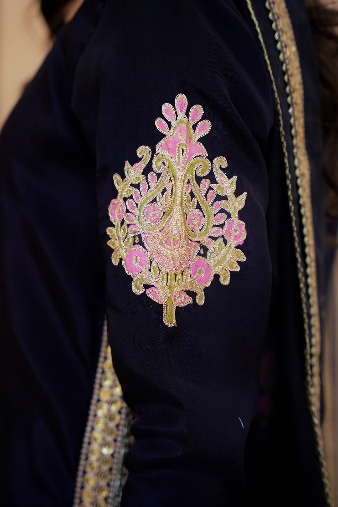 Black Luxury Tussle Silk Shirt & Sharara with Dupatta For Women