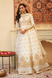 Chand Off-White Chiffon Frock with Silk Lehenga & Dupatta For Women