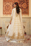 Chand Off-White Chiffon Frock with Silk Lehenga & Dupatta For Women