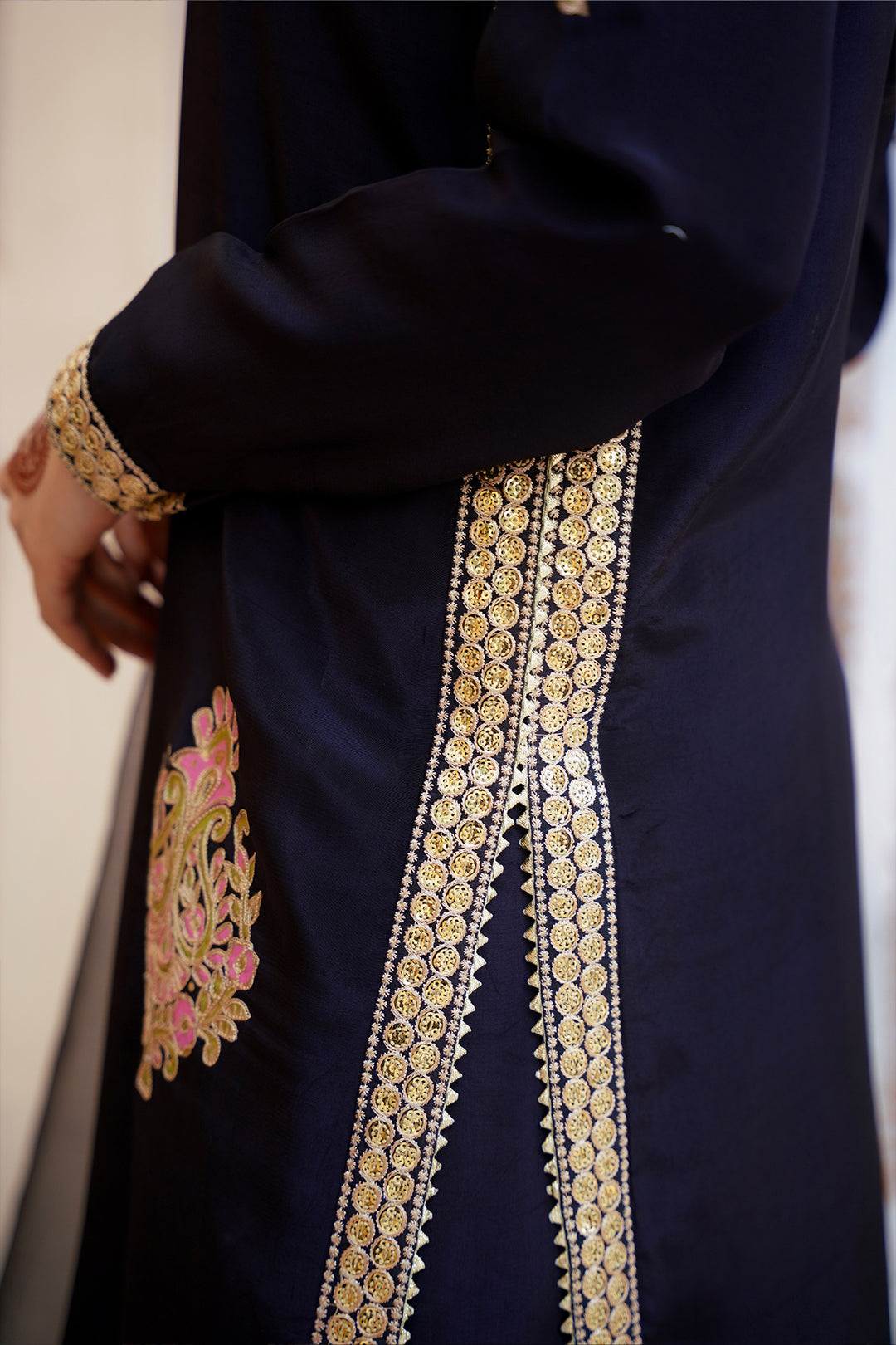 Black Luxury Tussle Silk Shirt & Sharara with Dupatta For Women