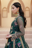 Gul Forest Green Luxury Silk Maxi with Gown & Dupatta For Women