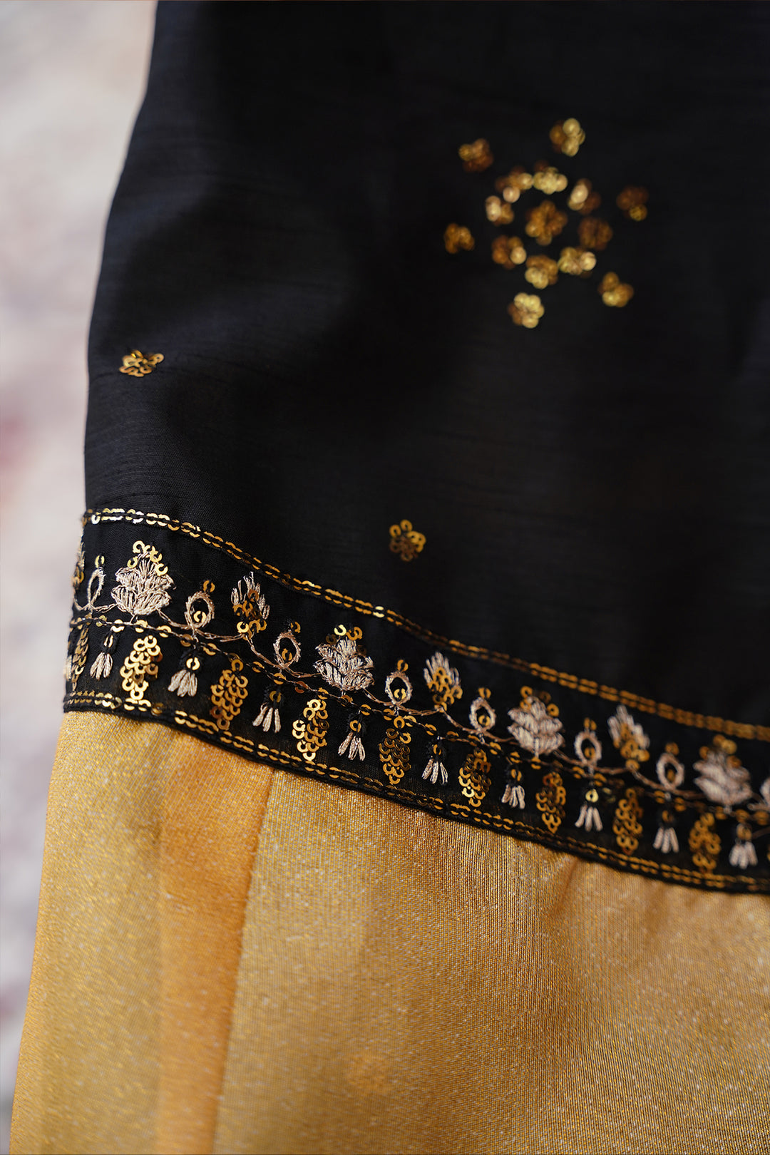Sitara Black Chiffon Lehenga Choli with Sitari Net Dupatta For Women