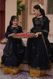 Sitara Black Embroidered Lehenga Choli For Mother & Daughter