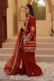 Gulrung Red Premium Raw Silk Short Shirt & Sharara For Women