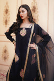 Black Luxury Tussle Silk Shirt & Sharara with Dupatta For Women
