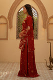Gulrung Red Premium Raw Silk Short Shirt & Sharara For Women