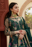 Gul Forest Green Luxury Silk Maxi with Gown & Dupatta For Women