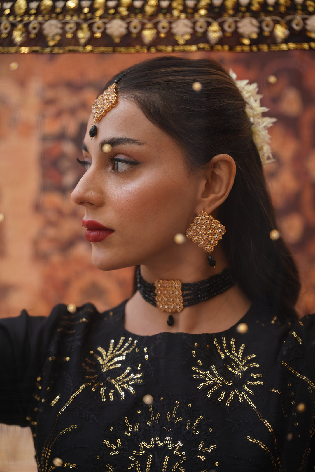 Sitara Black Chiffon Lehenga Choli with Sitari Net Dupatta For Women