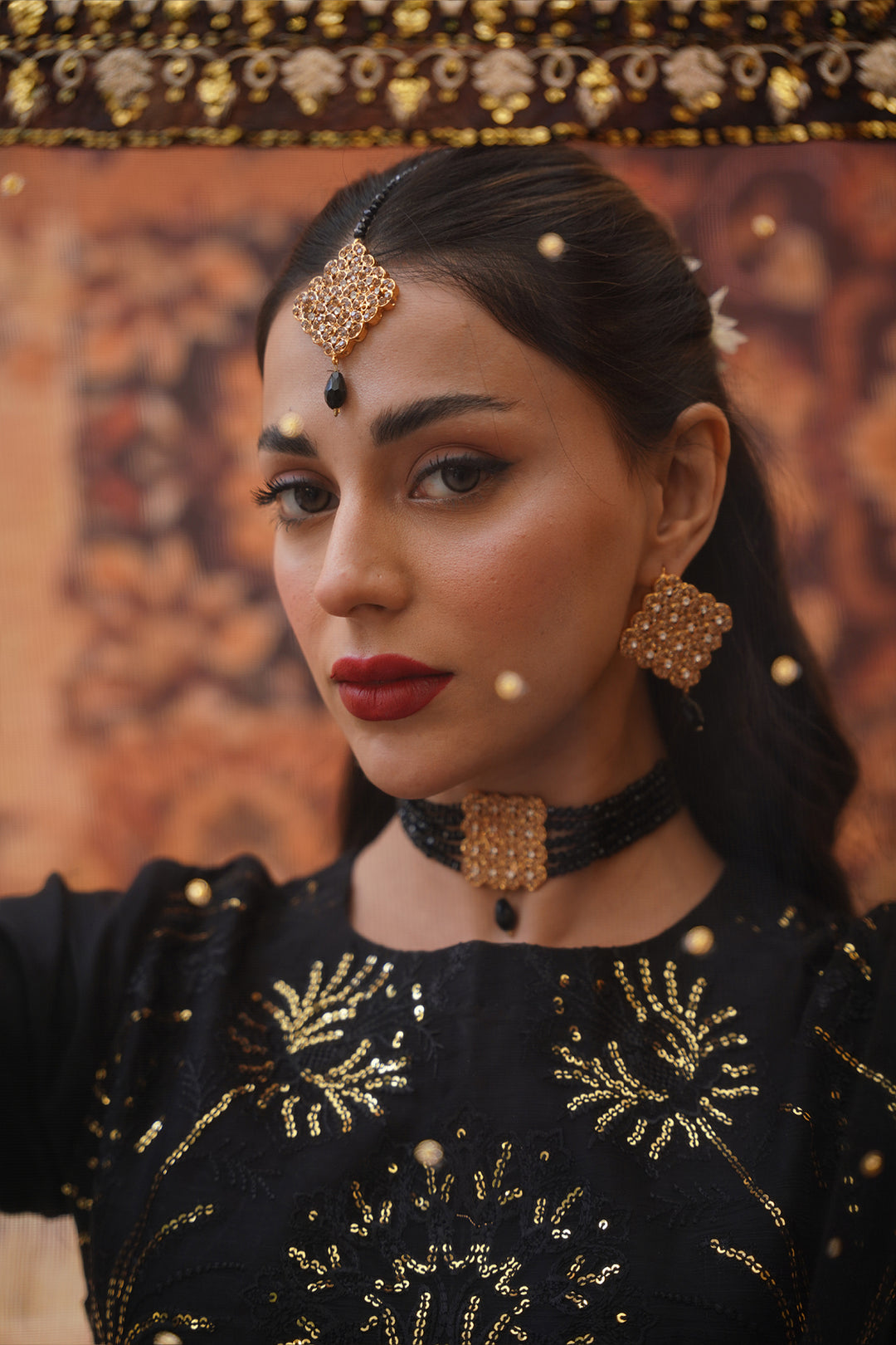 Sitara Black Chiffon Lehenga Choli with Sitari Net Dupatta For Women