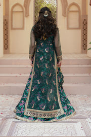 Gul Forest Green Luxury Silk Maxi with Gown & Dupatta For Women