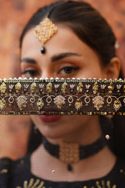 Sitara Black Chiffon Lehenga Choli with Sitari Net Dupatta For Women