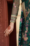 Gul Forest Green Luxury Silk Maxi with Gown & Dupatta For Women