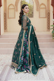 Gul Forest Green Luxury Silk Maxi with Gown & Dupatta For Women