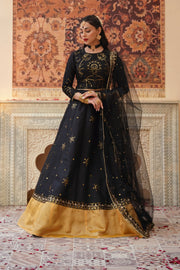 Sitara Black Chiffon Lehenga Choli with Sitari Net Dupatta For Women