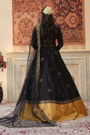 Sitara Black Chiffon Lehenga Choli with Sitari Net Dupatta For Women