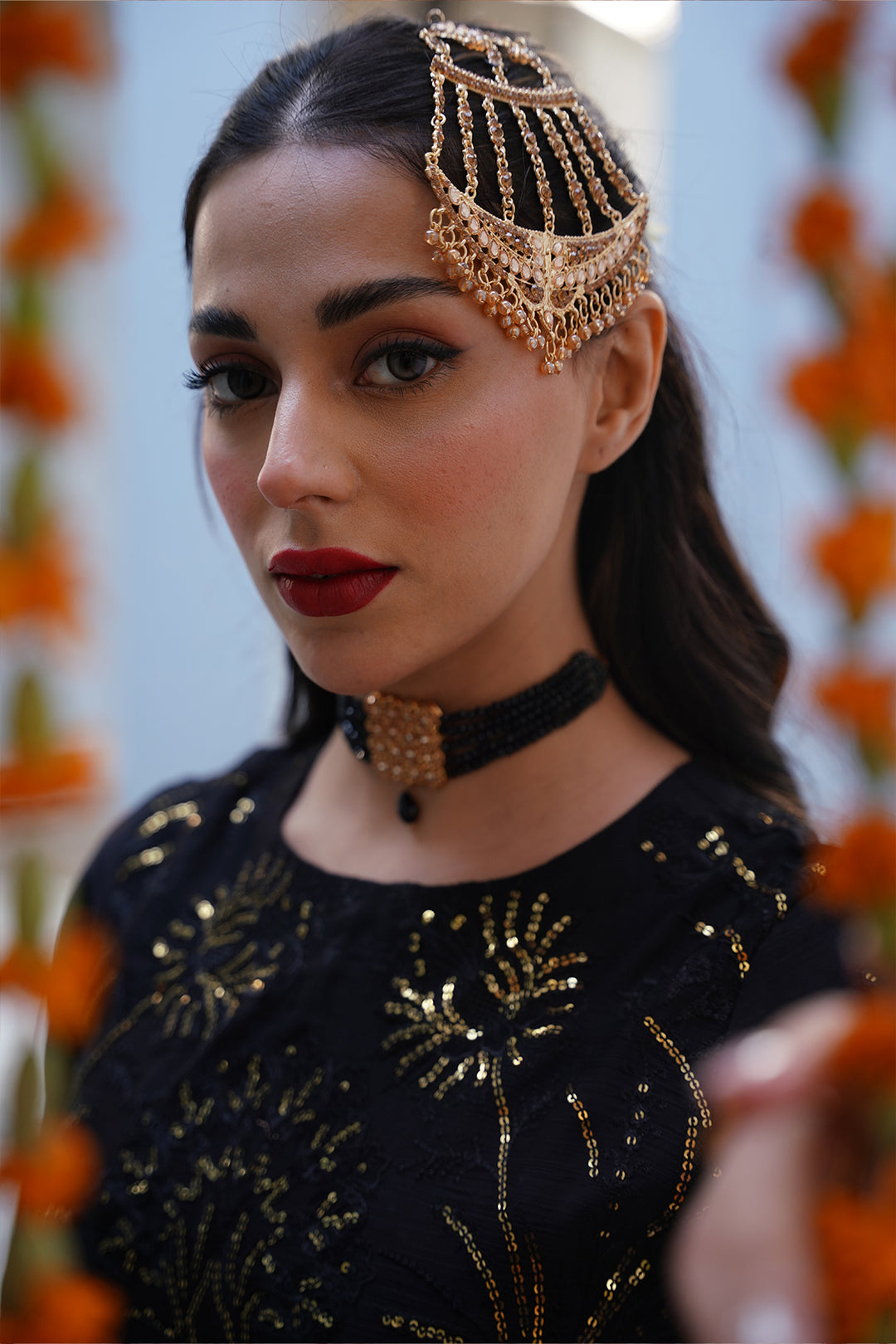 Sitara Black Chiffon Lehenga Choli with Sitari Net Dupatta For Women