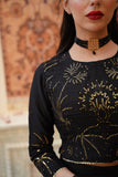 Sitara Black Chiffon Lehenga Choli with Sitari Net Dupatta For Women