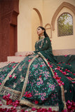 Gul Forest Green Luxury Silk Maxi with Gown & Dupatta For Women