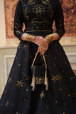 Sitara Black Chiffon Lehenga Choli with Sitari Net Dupatta For Women