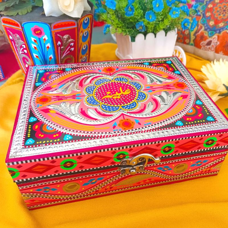 Pink Truck-Art Wooden Jewelry Box