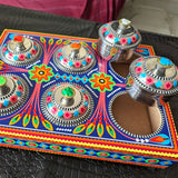Purple Wooden Multi Purposes Truck-Art Tray