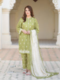 Rang Olive 3-Piece Stitched Ensemble with Swiss Lawn Fabric For Women