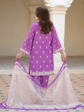 Rang Lilac 3-Piece Stitched Ensemble with Swiss Lawn Fabric For Women