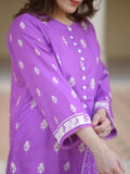 Rang Lilac 3-Piece Stitched Ensemble with Swiss Lawn Fabric For Women