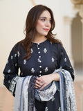 Rang Black 3-Piece Stitched Ensemble with Swiss Lawn Fabric For Women