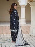 Rang Black 3-Piece Stitched Ensemble with Swiss Lawn Fabric For Women