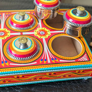 Red Wooden Multi Purposes Truck-Art Tray