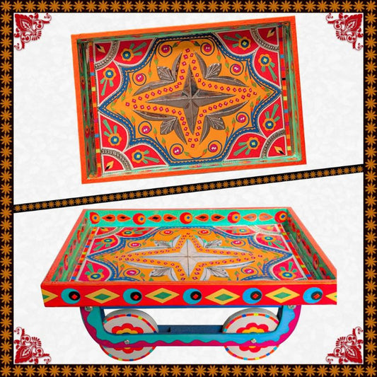 Rose Wooden Truck-Art Thaila/Cart