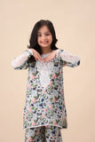 Girls Sky Blue Floral Printed Kurta Set – Elegant and Breezy For Girls