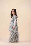 Girls Sky Blue Floral Printed Kurta Set – Elegant and Breezy For Girls