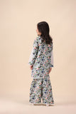 Girls Sky Blue Floral Printed Kurta Set – Elegant and Breezy For Girls