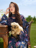 SKYDUST – Dark Blue Embroidered Lawn 3 Piece Suit For Women